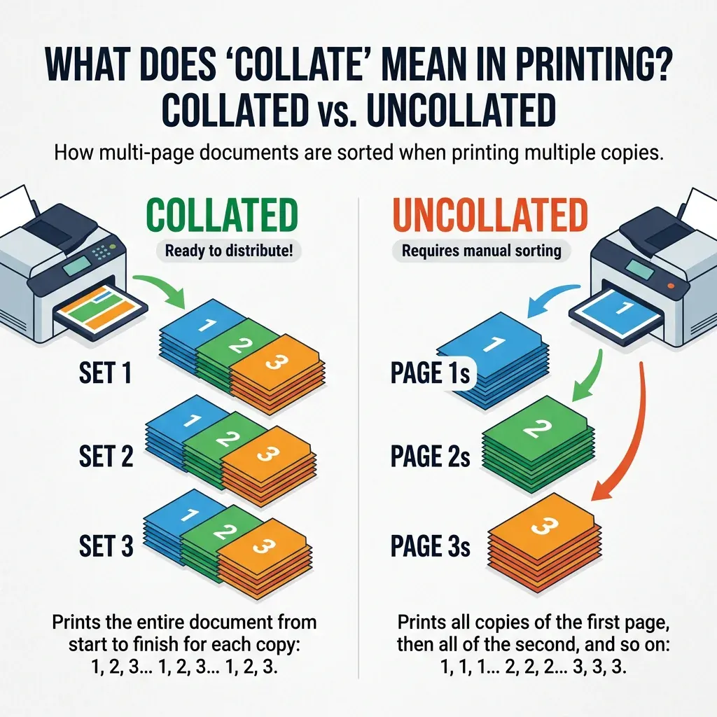 What Does Collate Mean in Printing? Collate vs Uncollate Explained