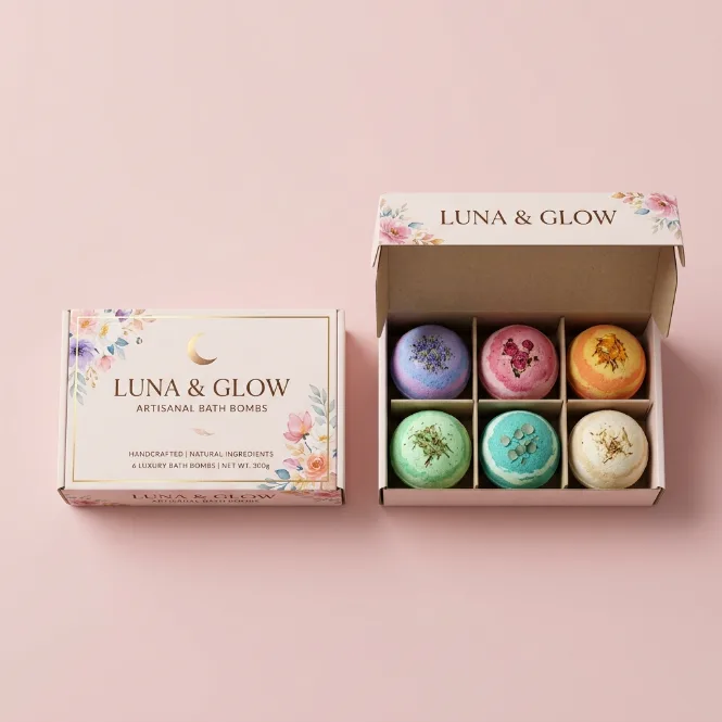 Custom printed bath bomb display boxes with your logo