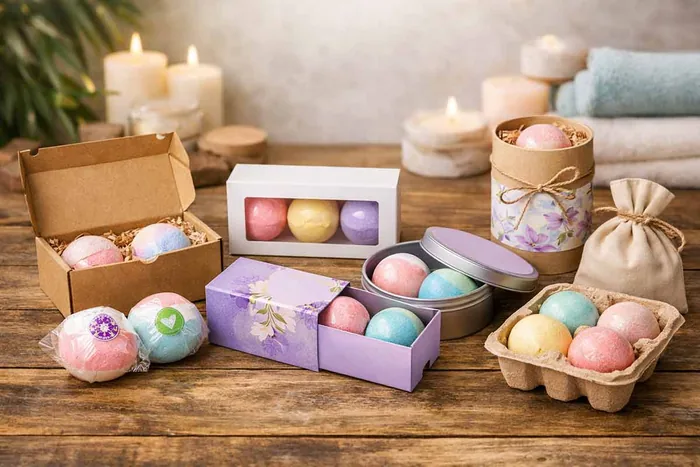 Custom bath bomb boxes by Packaging Vista