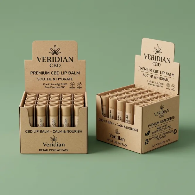 Custom printed cbd lip balm display boxes with your logo