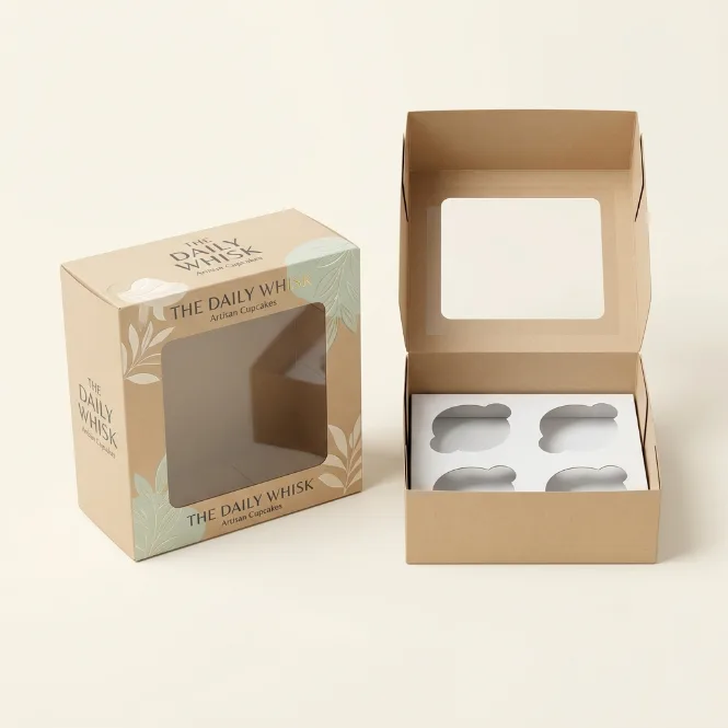 Custom printed cupcake boxes with your logo