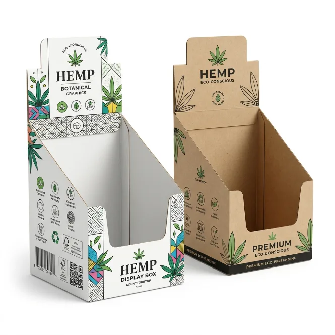 Custom printed hemp display boxes with your logo