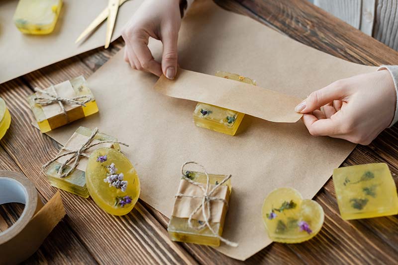 Wrapping Soap with Paper