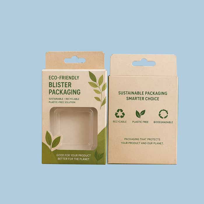 eco friendly cardboard blister packaging with clear window