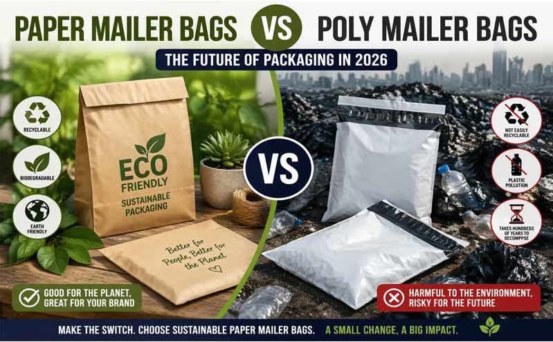 paper mailer bags vs poly mailer bags eco friendly packaging USA” Keep file name