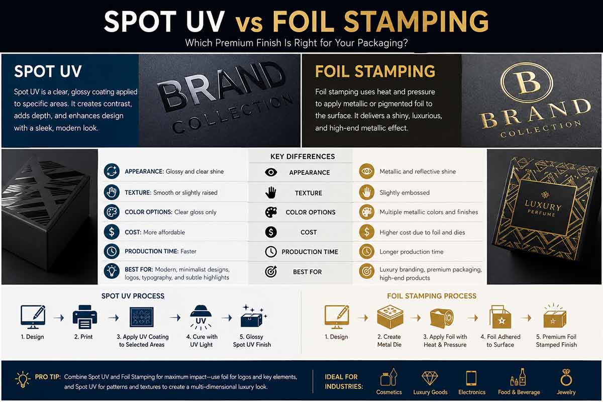 Spot UV vs Foil